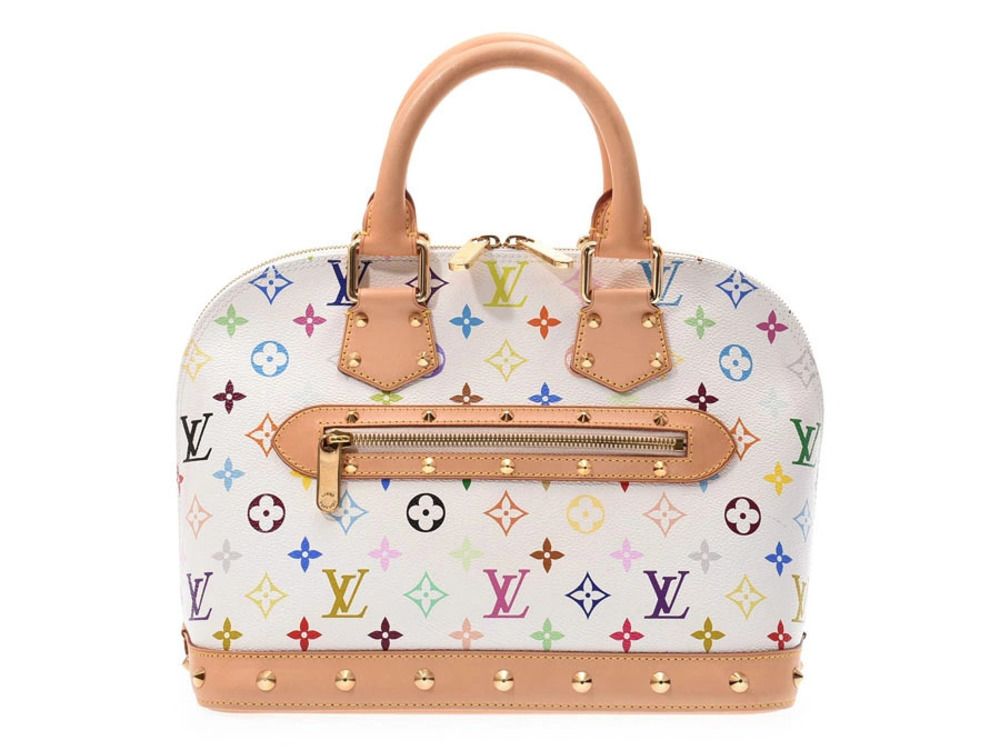 Louis Vuitton Multicolor Leather Handbag Alma White - Picture 2 of 11